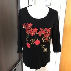 Embellished t-shirt- Chinese style design
